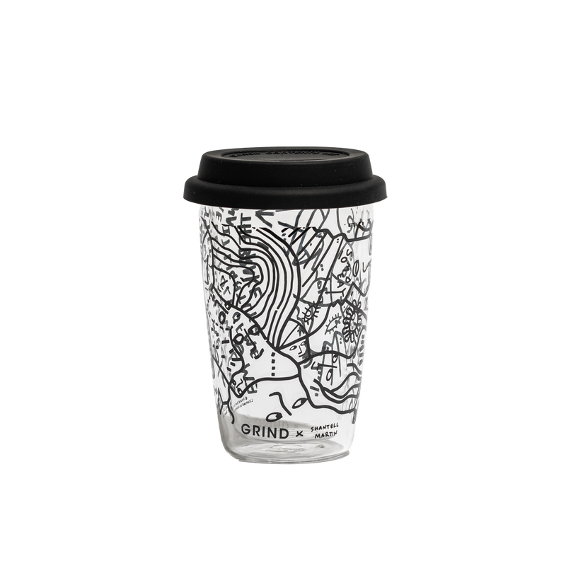 Grind x Shantell Martin Reusable Glass Coffee Cup image