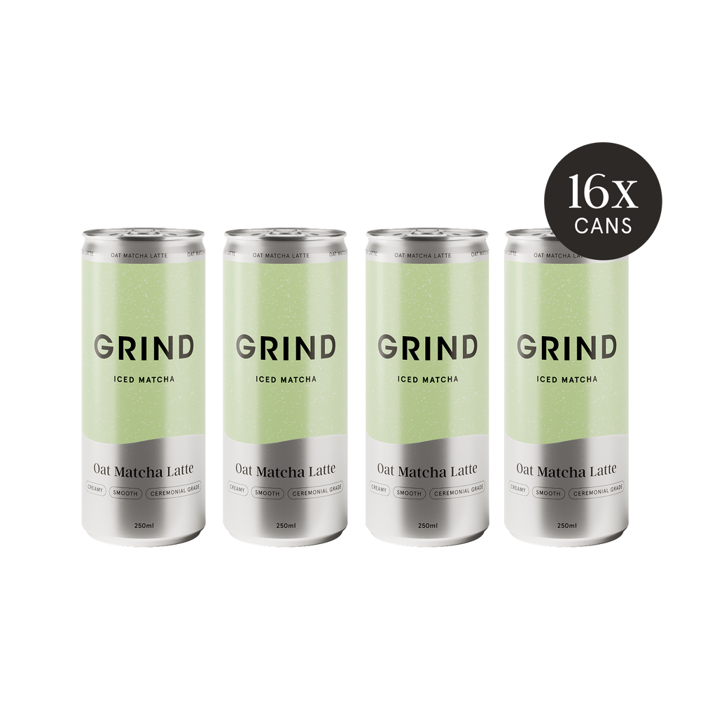 Grind Iced Oat Matcha Latte | 16 Ready-to-Drink- Cans | Iced Coffee Bundle