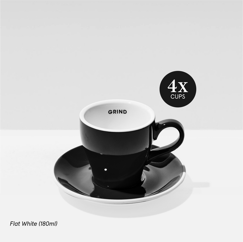 Black Coffee Cups and Saucers image