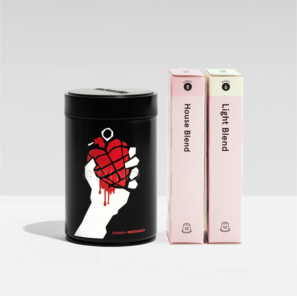 Grind x Green Day's Punk Bunny Coffee Tin of Compostable Coffee Pods