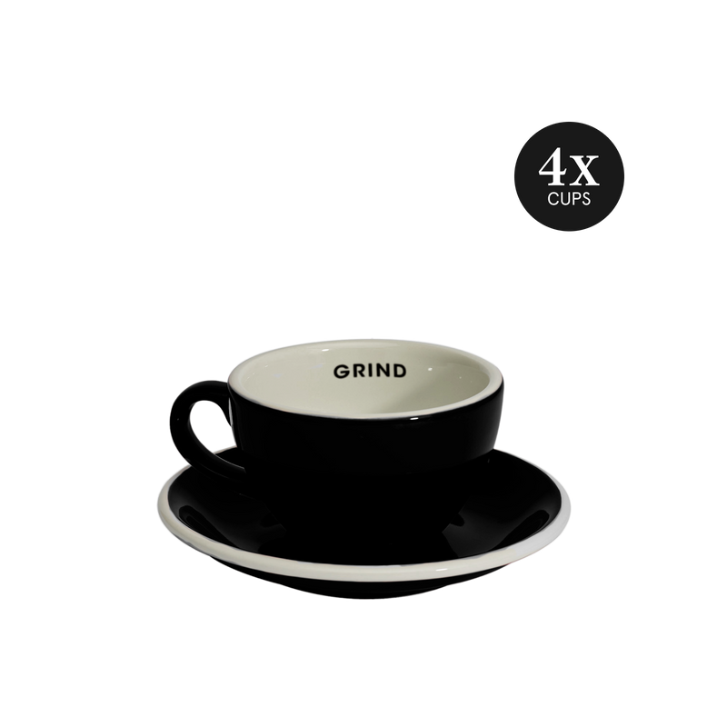 Black Coffee Cups and Saucers image
