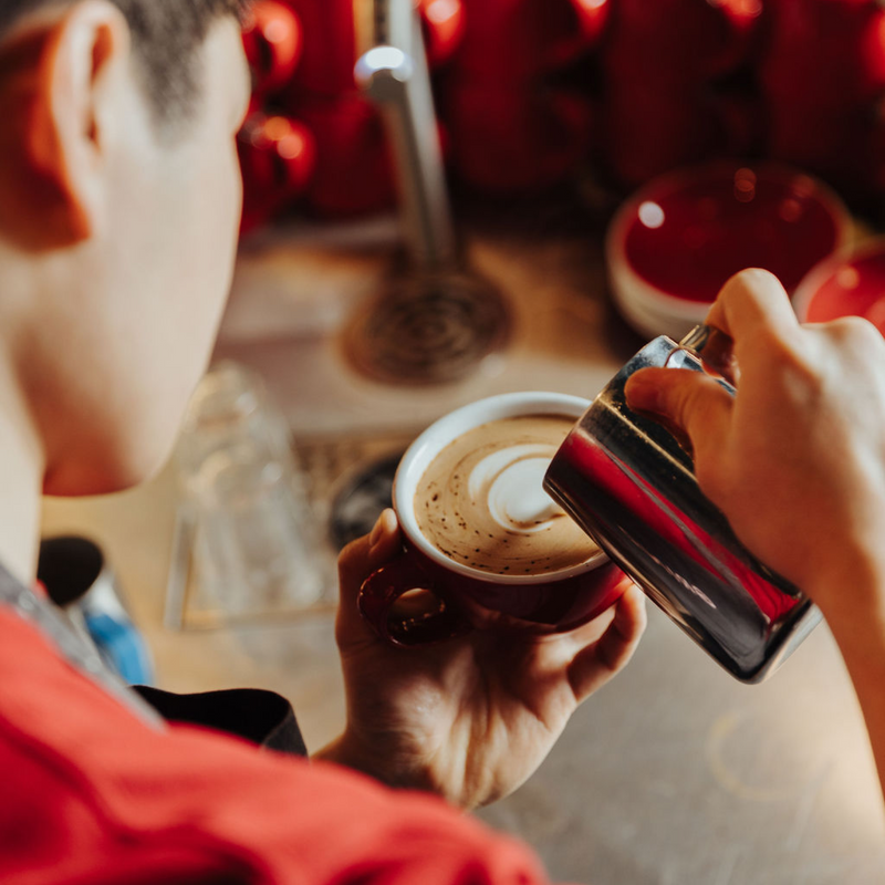 Black Coffee Cups and Saucers image