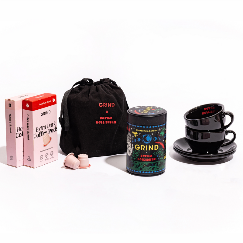 Grind x Sophy Hollington Tin & Coffee Cup Bundle image