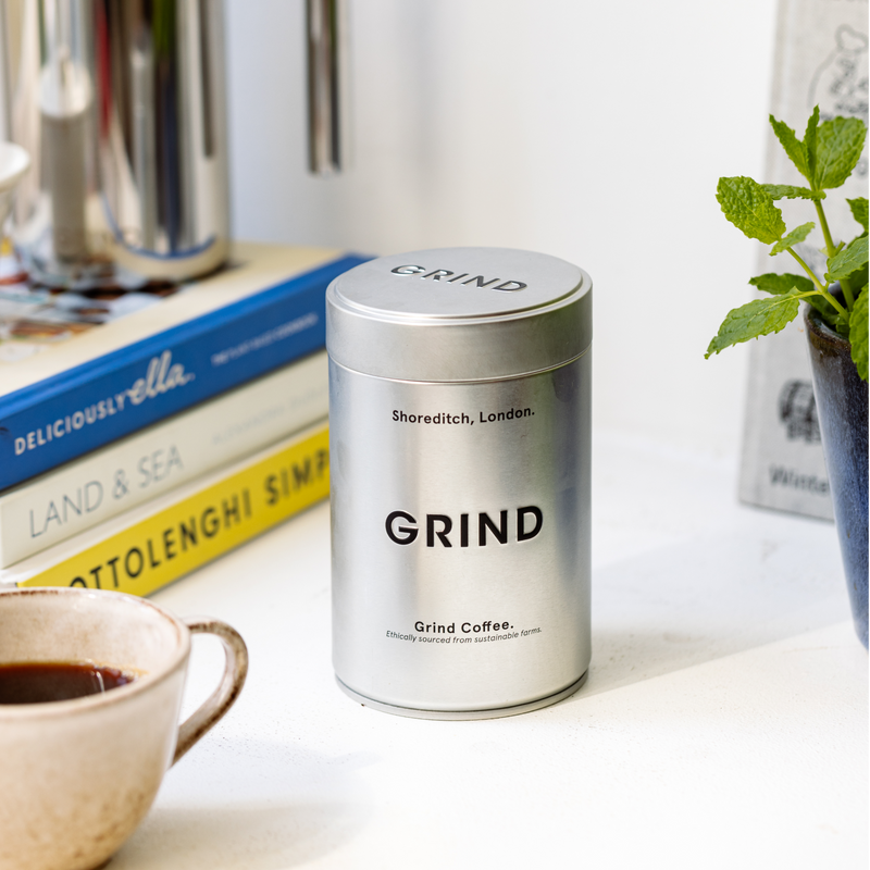 Silver Tin of Grind Coffee image