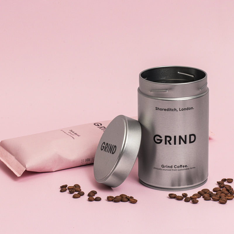 Silver Tin of Grind Coffee image