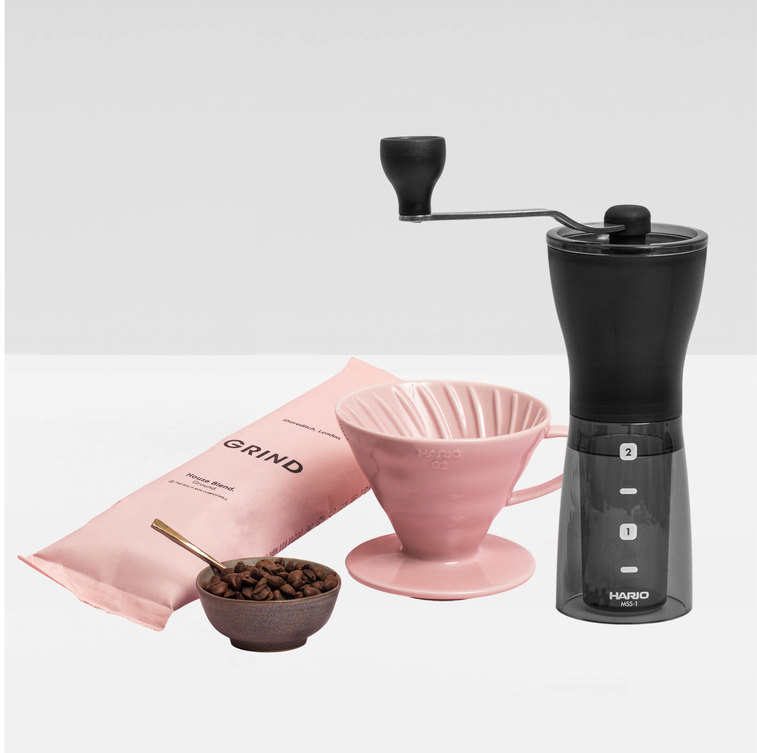 Speciality Coffee Brew Kit Hario V60 & Hand Grinder